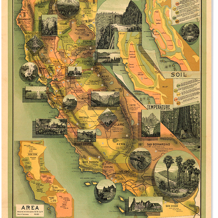 The Unique Map Of California