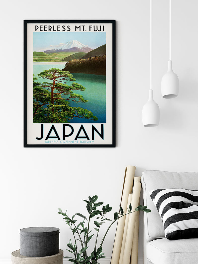 Fuji Mountain Japanese Travel Poster