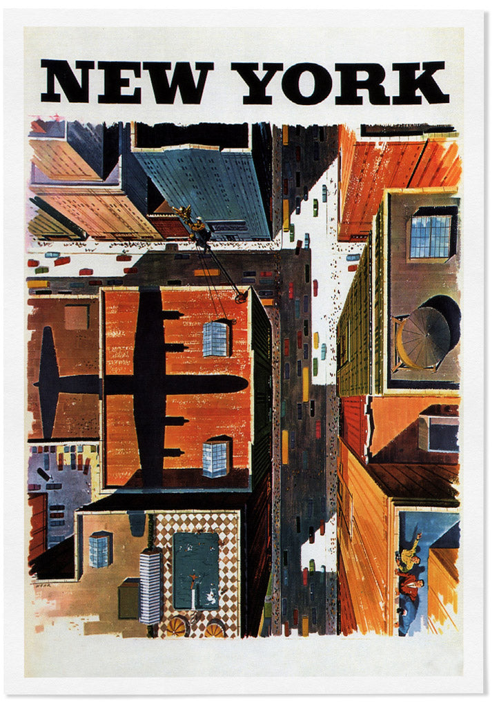 New York Travel Poster Rooftops