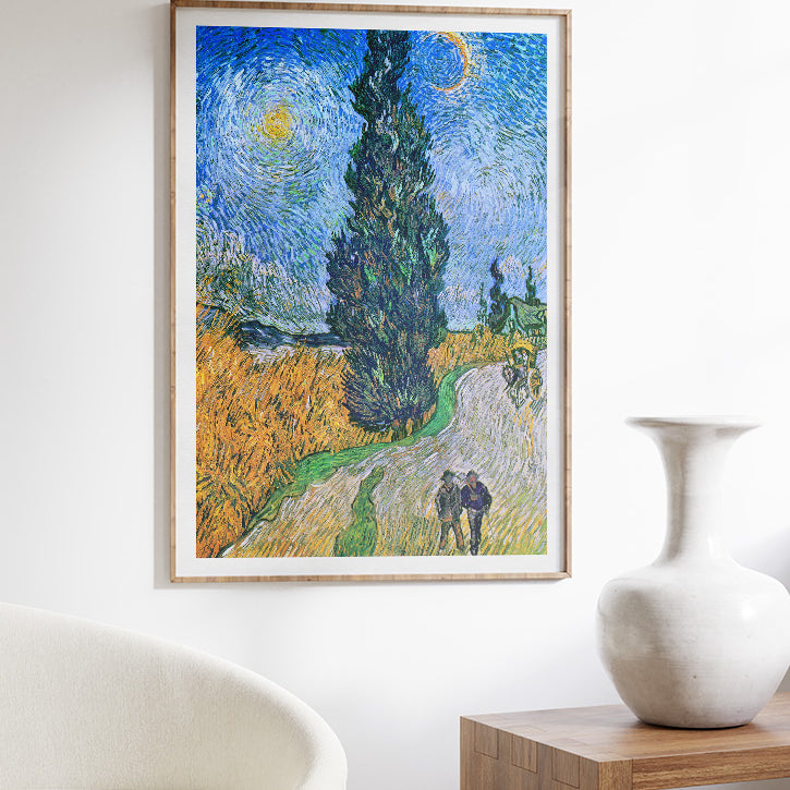 Vincent van Gogh Art Print - Road with Cypress and Star