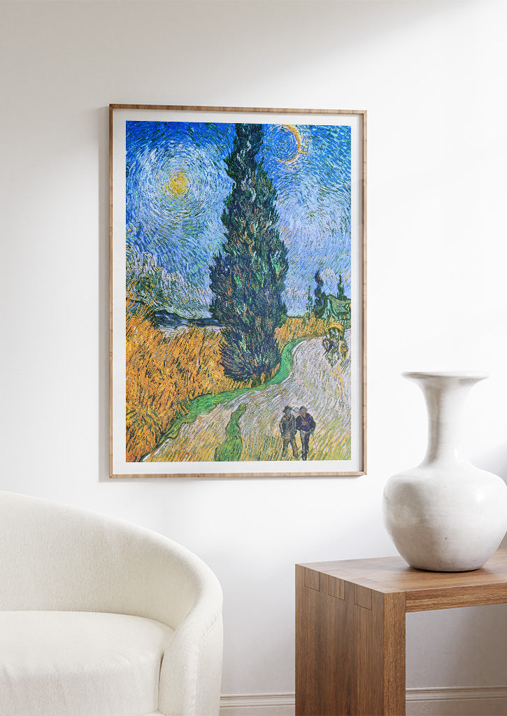 Vincent van Gogh Art Print - Road with Cypress and Star