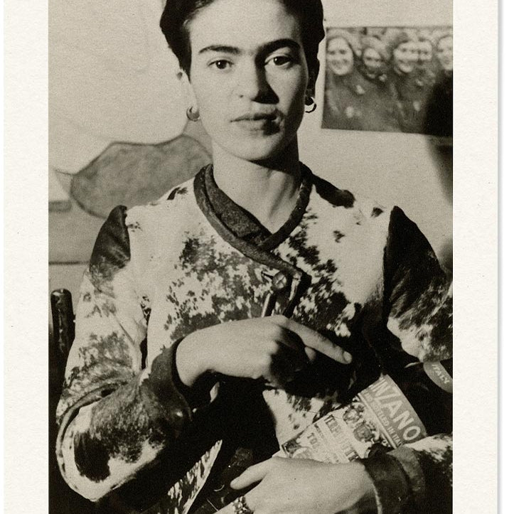 Frida Kahlo Portrait Black and White