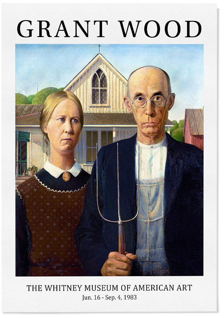 Grant Wood American Gothic | Contemporary Art Exhibition Poster