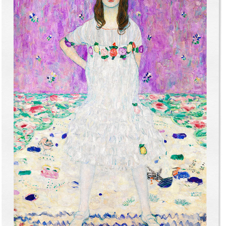 Gustav Klimt art poster featuring his artwork 'Mada Primavesi' from 1912