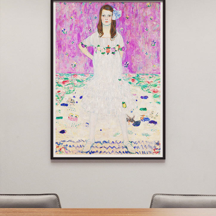Gustav Klimt poster featuring his artwork 'Mada Primavesi' from 1912.