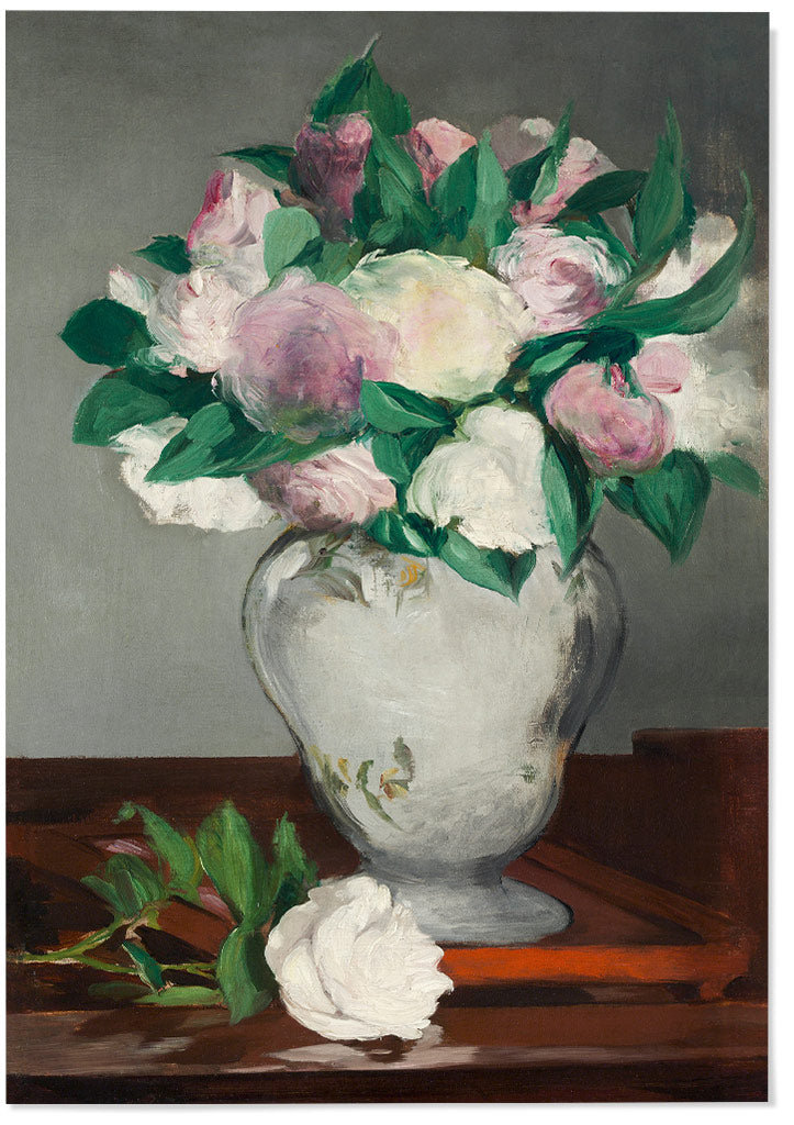 Édouard Manet art print featuring his painting 'Peonies' from 1882.