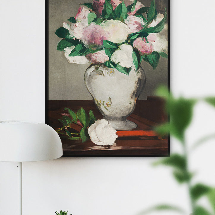 Édouard Manet art print featuring his painting 'Peonies' from 1882.