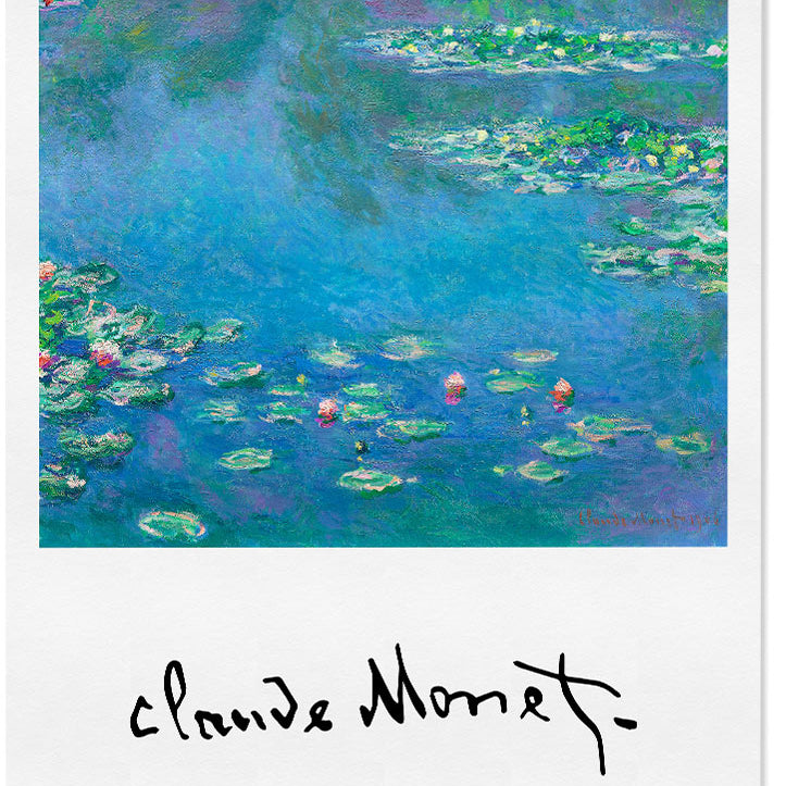 Claude Monet art poster, featuring his masterpiece 'Water Lilies'.