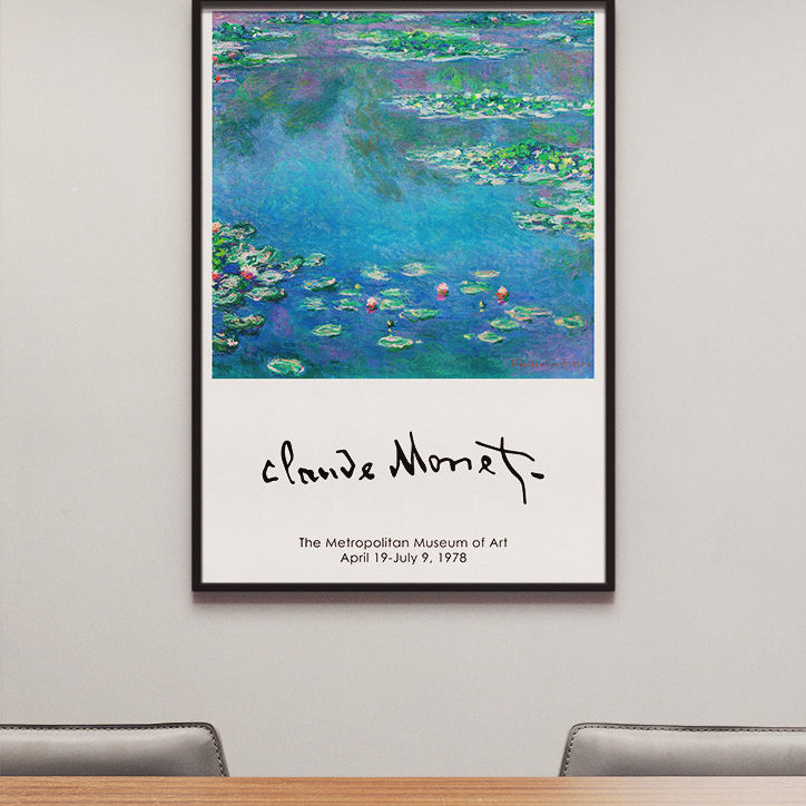 Claude Monet art poster, featuring his masterpiece 'Water Lilies'.