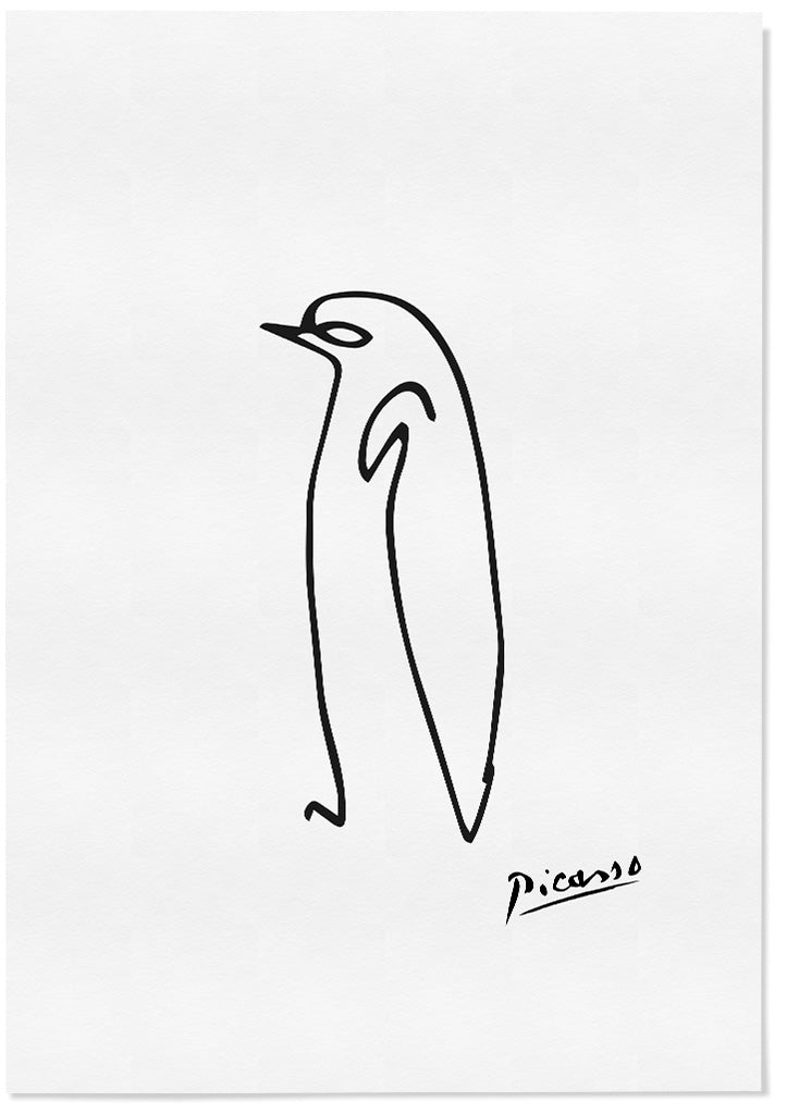 Picasso Line Drawing Print - Penguin