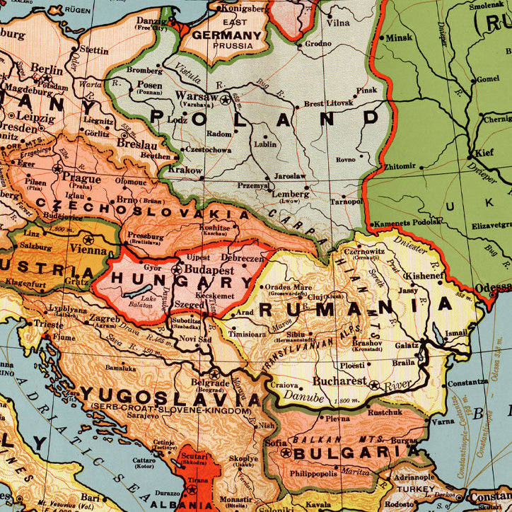 Bacon's Standard Map of Europe 1922