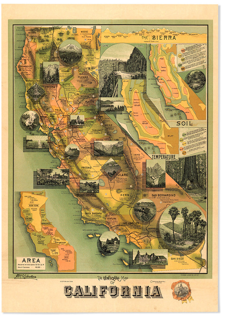 The Unique Map Of California
