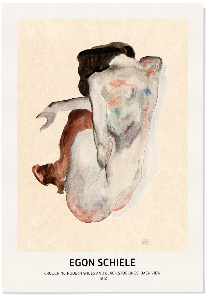 Egon Schiele Art Print - Crouching Nude