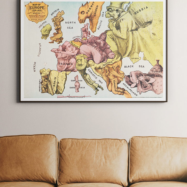 Illustrated Map of Europe 1870