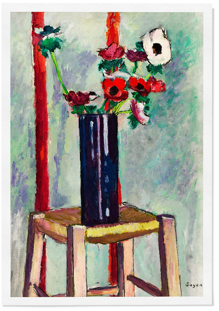 H. Lyman Saÿen art print showing his abstract still-life painting 'Anemones'.