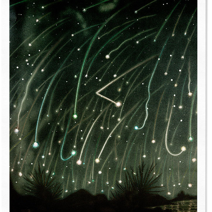 Vintage Illustration of Meteors