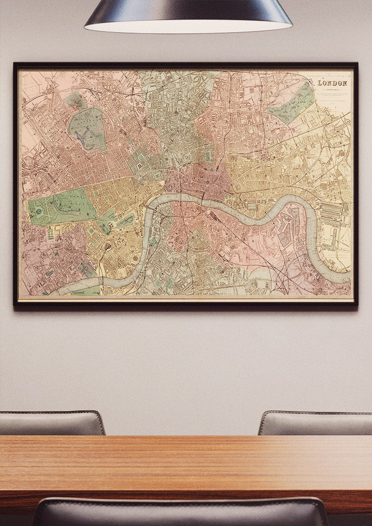 Vintage London Map 1879