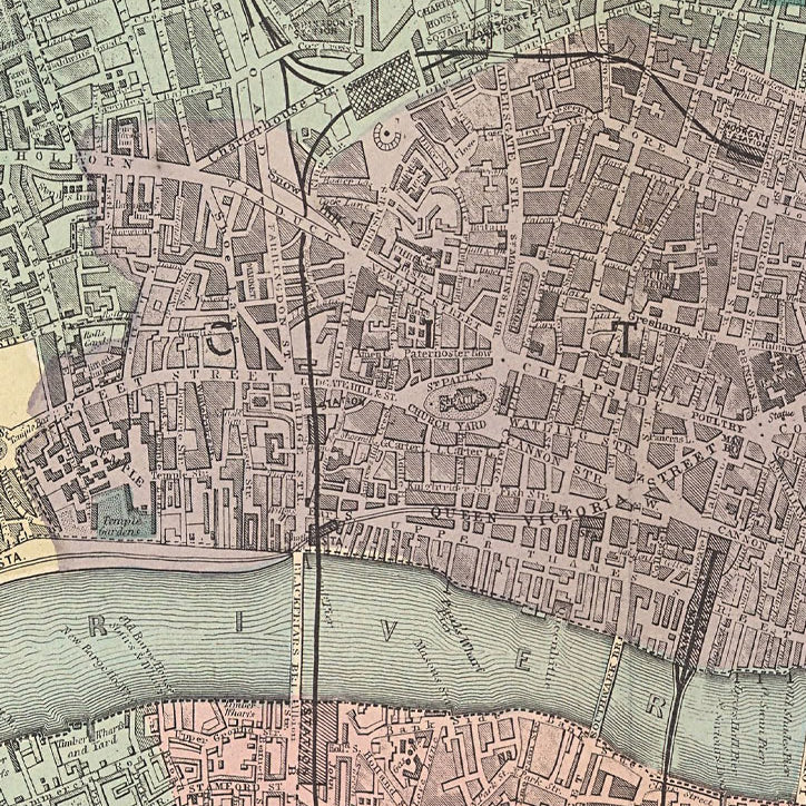 Vintage London Map 1879