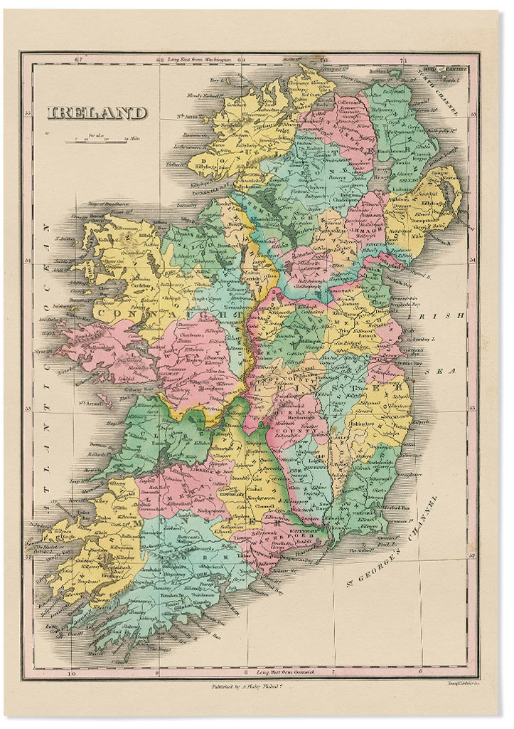 Vintage Map of Ireland