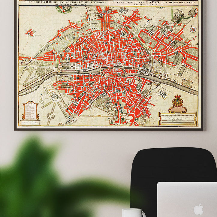 Paris Vintage Map