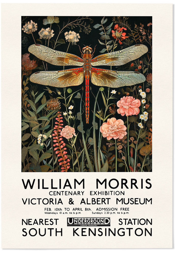 William Morris Exhibition Poster - Dragonfly