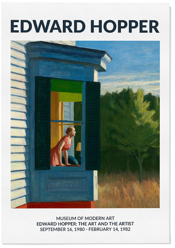 Edward Hopper art print Cape Cod Mornig, mid century modern exhibition poster