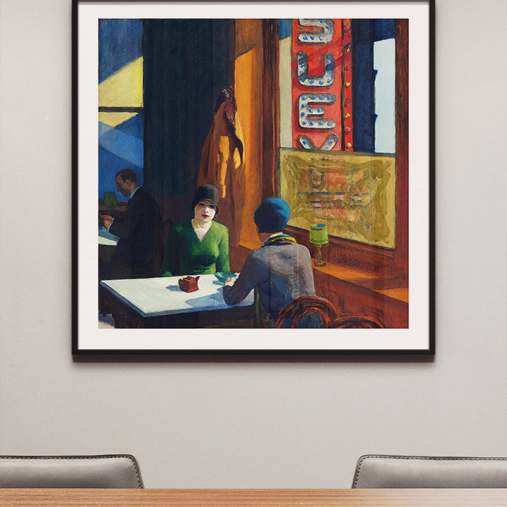 Edward Hopper Chop Suey. Mid Century Modern painting square wall art print