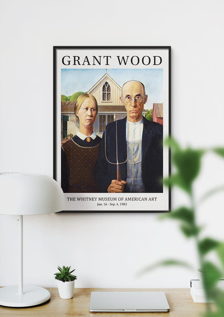 Grant Wood American Gothic | Contemporary Art Exhibition Poster