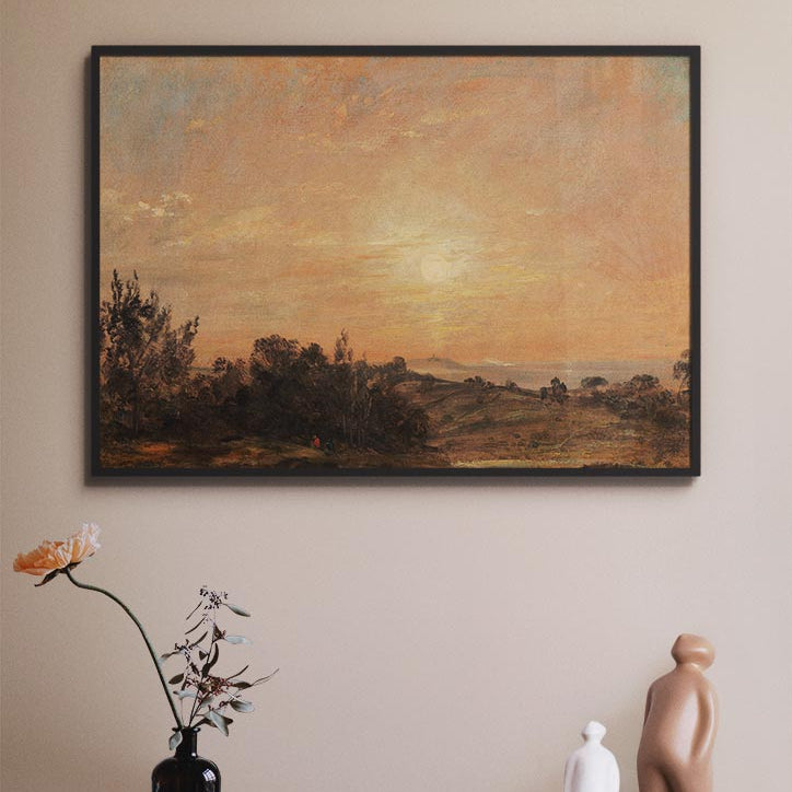 High-quality reproduction art print of John Constable's Hampstead Heath, Looking Towards Harrow painting.