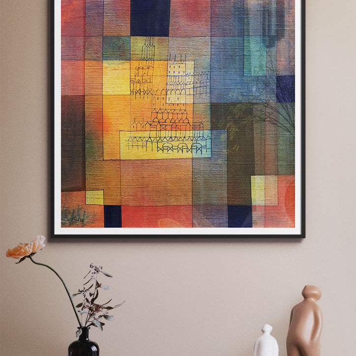 Paul Klee square print featuring his famous painting 'Polyphonic Architecture'. 