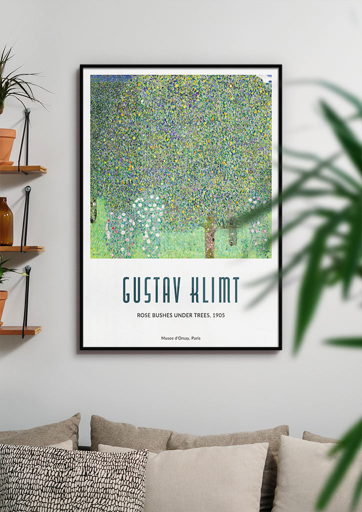 Gustav Klimt Prints & Posters Rose Bushes Under Trees Posterist