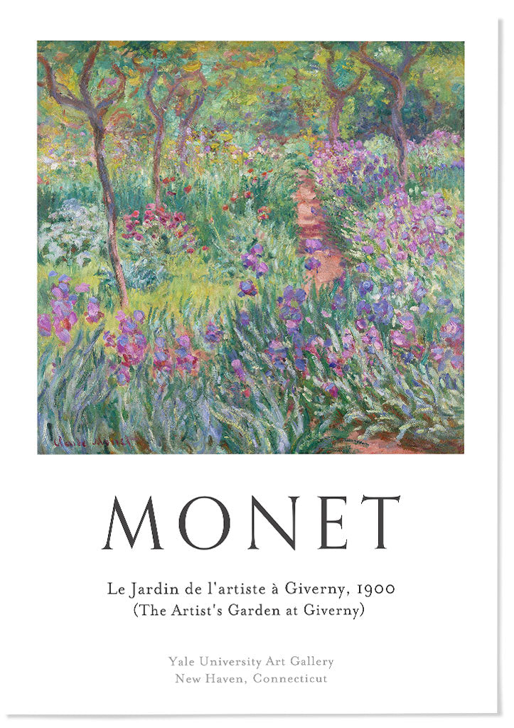 Claude Monet art poster with his painting 'The Artist's Garden at Giverny'.