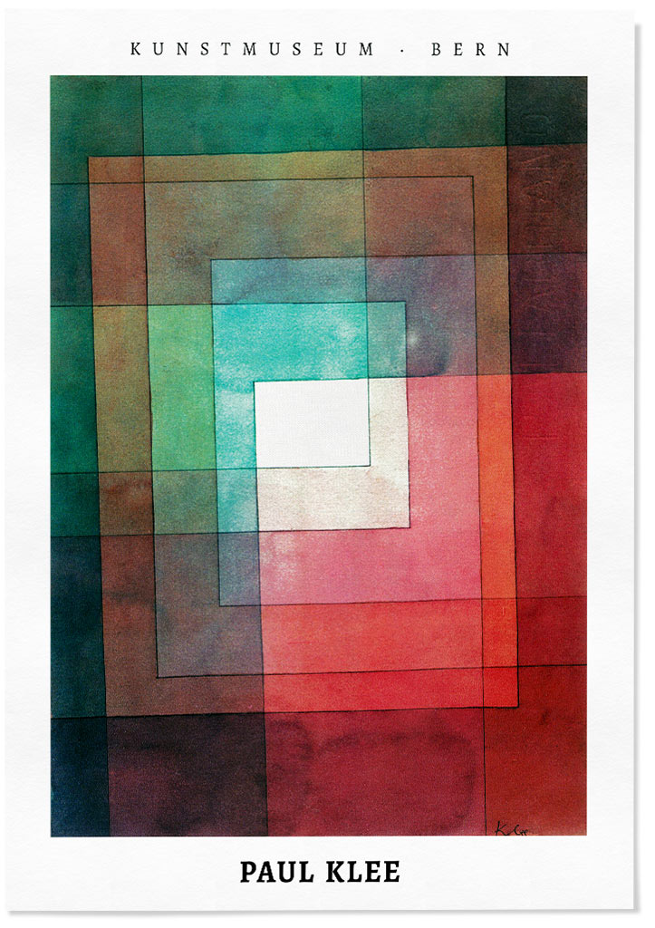 Paul Klee art poster featuring his painting 'Polyphony Framing White'. 