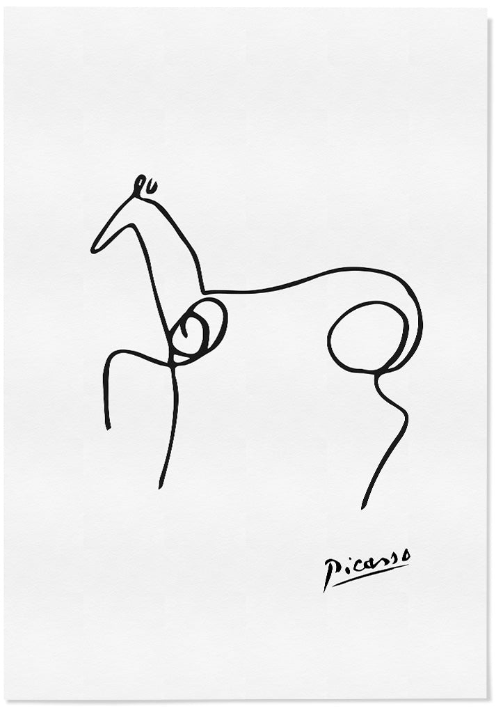 Picasso Line Drawing - Horse