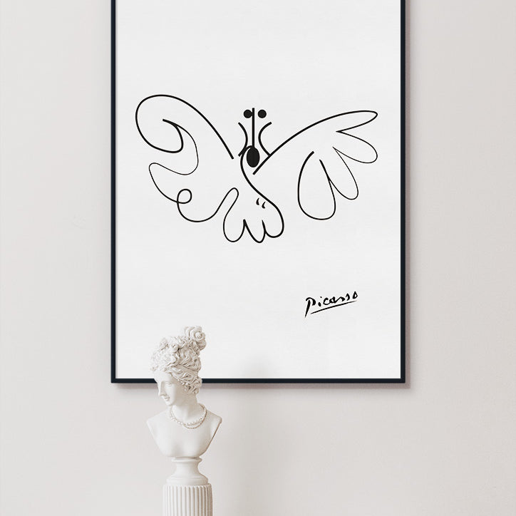 Pablo Picasso Line Art Poster - Butterfly