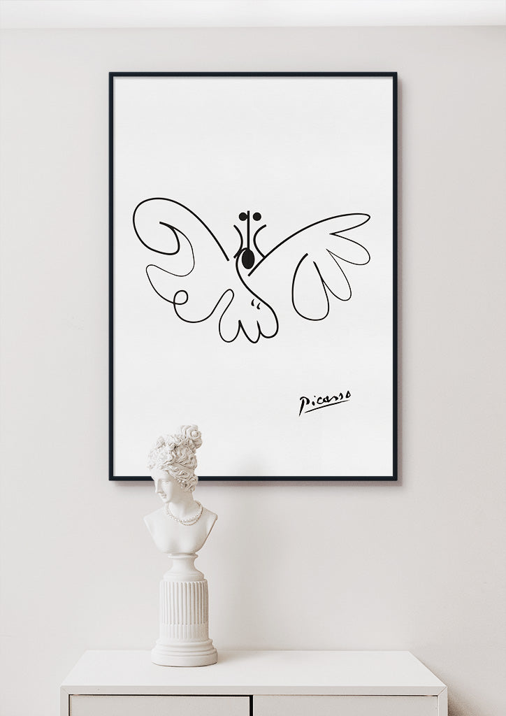 Pablo Picasso Line Art Poster - Butterfly
