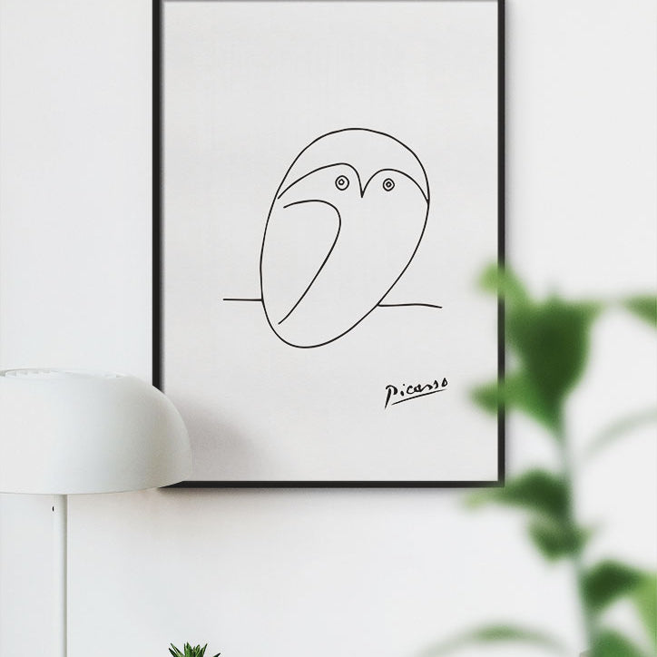 Picasso Line Drawing - Owl