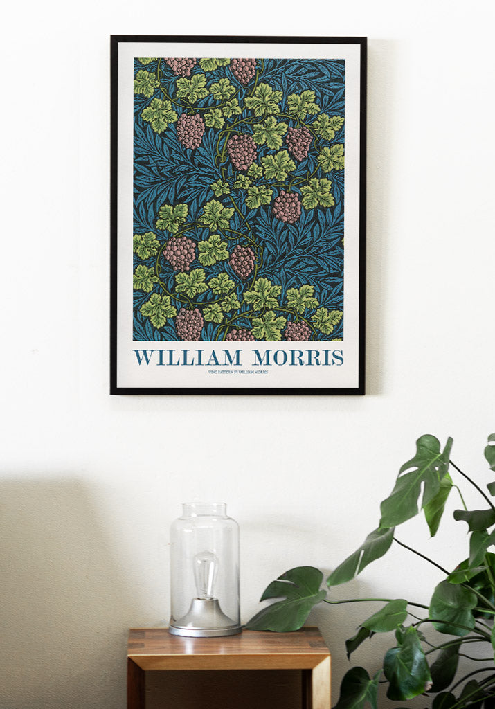 William Morris Vine Pattern Art Poster (dark)